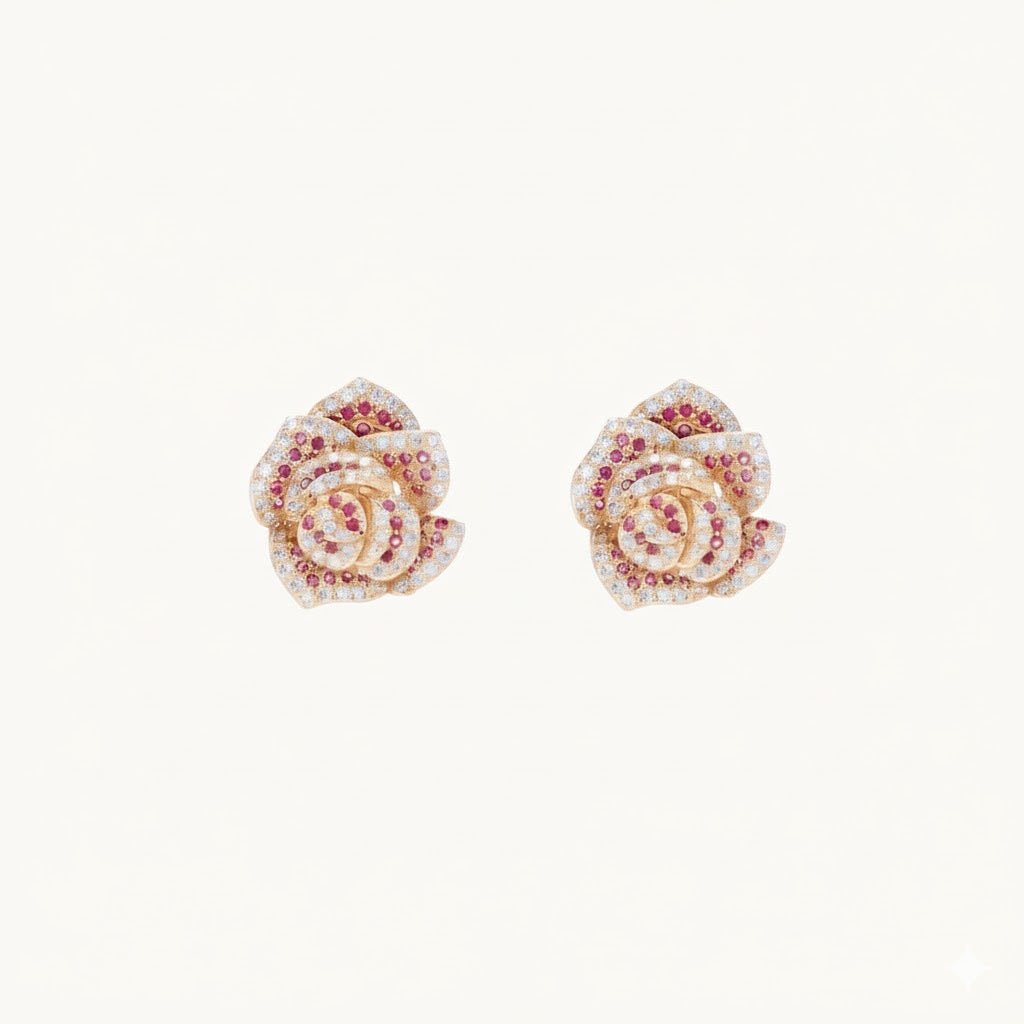 Blush Rose Sparkle Stud Earrings